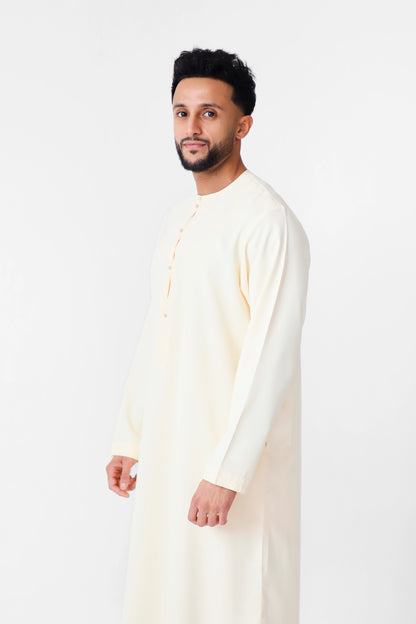 Cream Emirati thobe jubbah for men