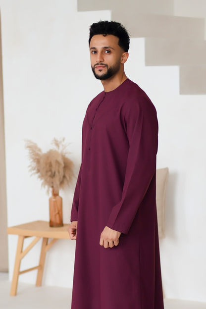 Burgundy Emirati thobe jubbah for men